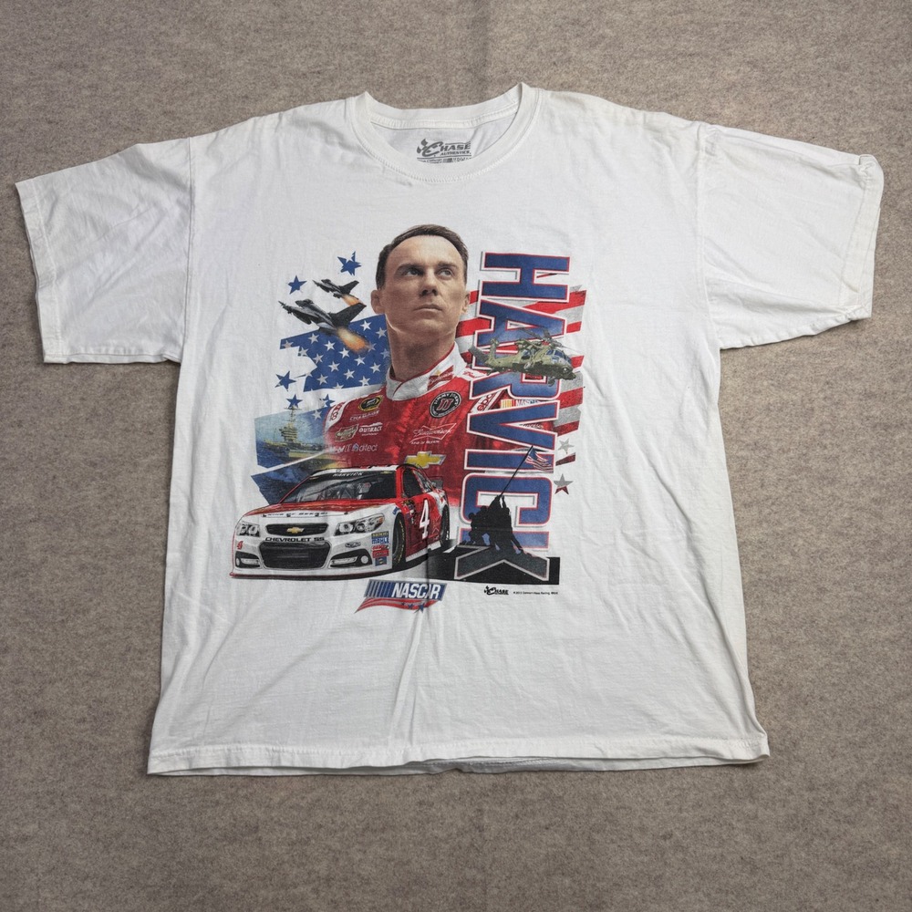 Chase Authentics NASCAR Kevin Harvick 4 Graphic T-Shirt White Mens XL Racing Tee